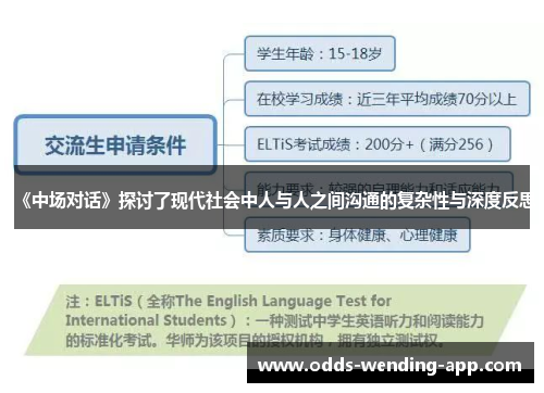 《中场对话》探讨了现代社会中人与人之间沟通的复杂性与深度反思