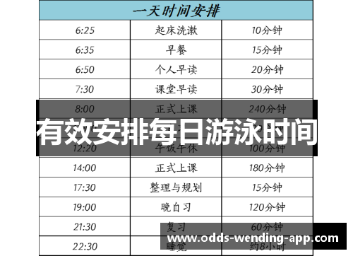 有效安排每日游泳时间